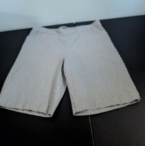 Liz Claiborne Women's Black and White Striped Bermudas**